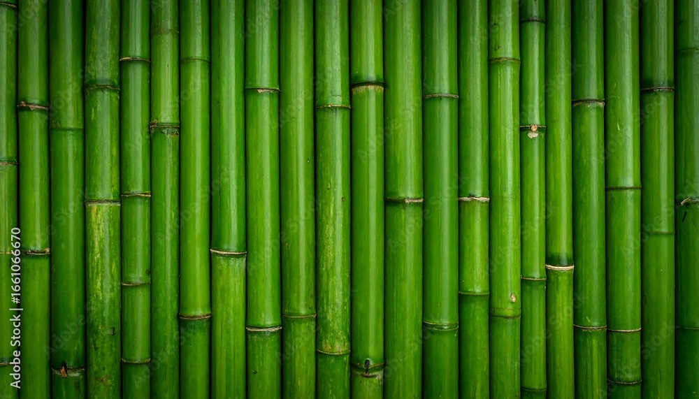 Fototapeta premium Vibrant Green Bamboo Stalks Forming a Natural Textured Background.