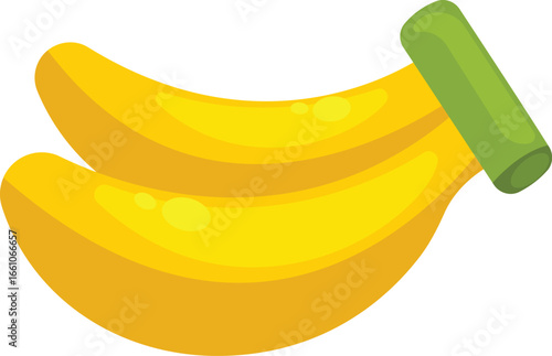 vector illustriation of ripe and sweet yellow banana with solid skin