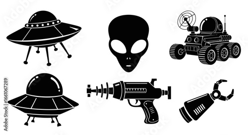 Alien Invasion Retro Sci-Fi Illustrations