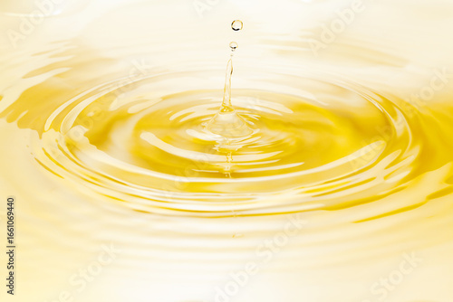 水面に落ちる水滴.