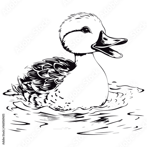 Cute cartoon duck illustration