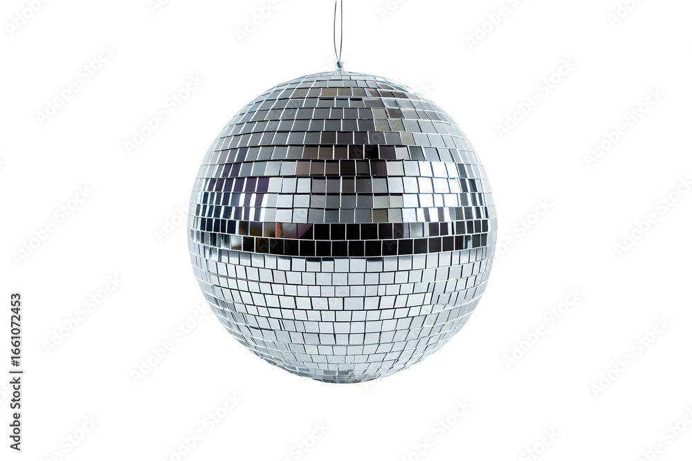 Fototapeta premium Shiny silver disco ball isolated on transparent