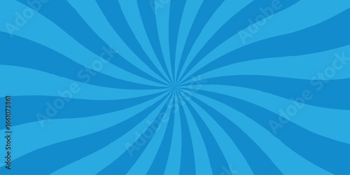 Sun ray vector background. Light sunburst glowing background. Sunburst pattern summer social banner. vector illustration pattern beam rays. Spiral radial striped backdrop design.	