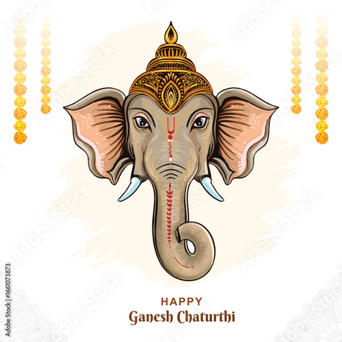 Illustration of lord ganpati background for ganesh chaturthi holiday card background