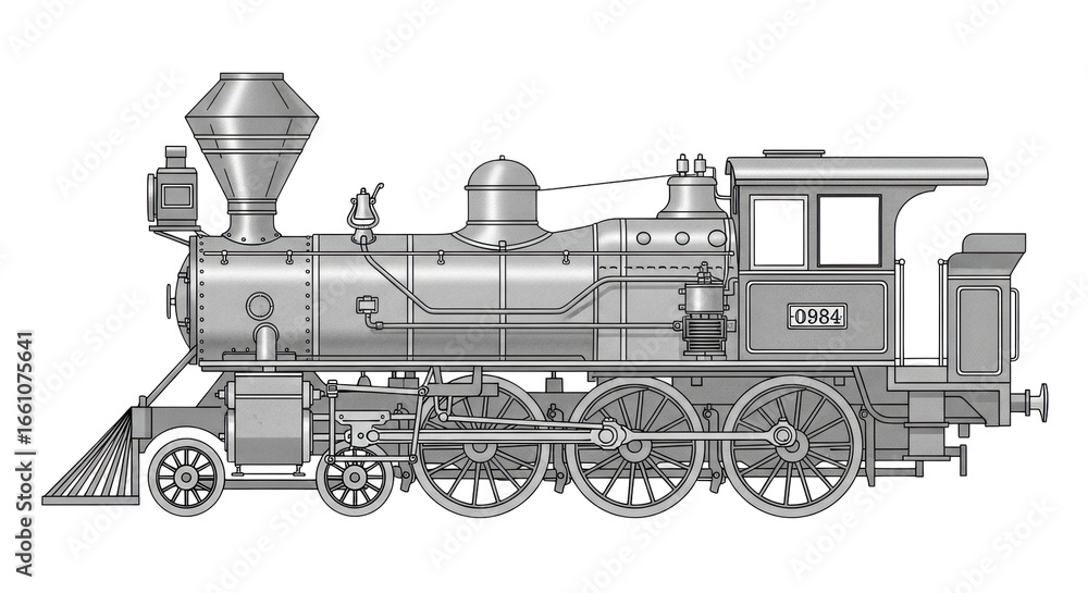 Fototapeta premium Isolated Steam Train Illustration