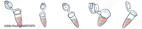 Microcentrifuge Tube PNG Illustration with Pink Liquid for Laboratory and Biology Clipart
