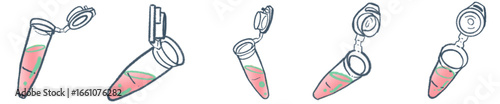 Microcentrifuge Tube PNG Illustration with Pink Liquid for Laboratory and Biology Clipart
