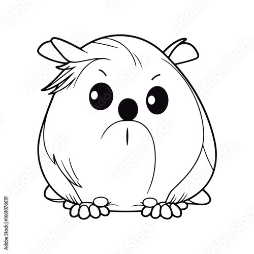 Coloring book for kids Guinea pig kawai vector.