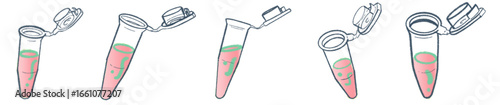 Microcentrifuge Tube PNG Illustration with Pink Liquid for Laboratory and Biology Clipart