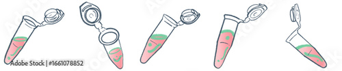 Microcentrifuge Tube PNG Illustration with Pink Liquid for Laboratory and Biology Clipart