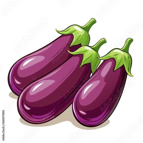 eggplants isolated on white