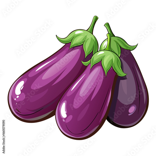 eggplants isolated on white background