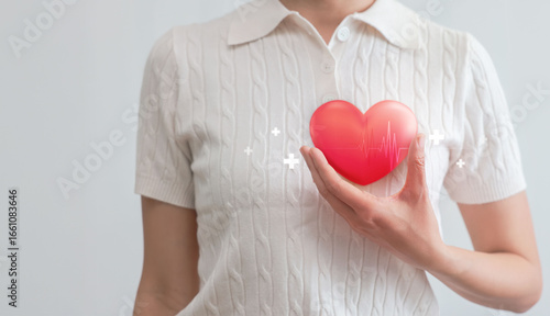 Health care medical focus heartbeat for checking the function of the patient heart. health insurance, love, world heart day, check up, heart attack and cardiology. hospital, service and business.