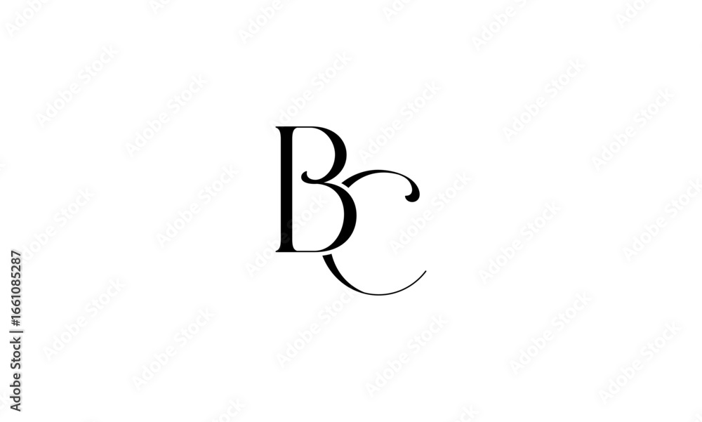BC initial letters, monogram logo BC initial letters, monogram logo