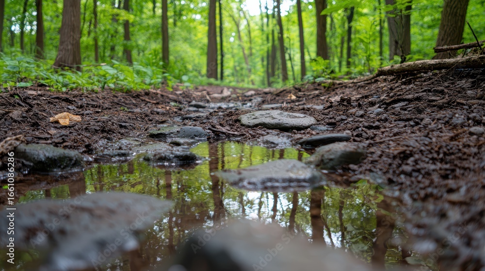 Fototapeta premium A small stream in the woods.