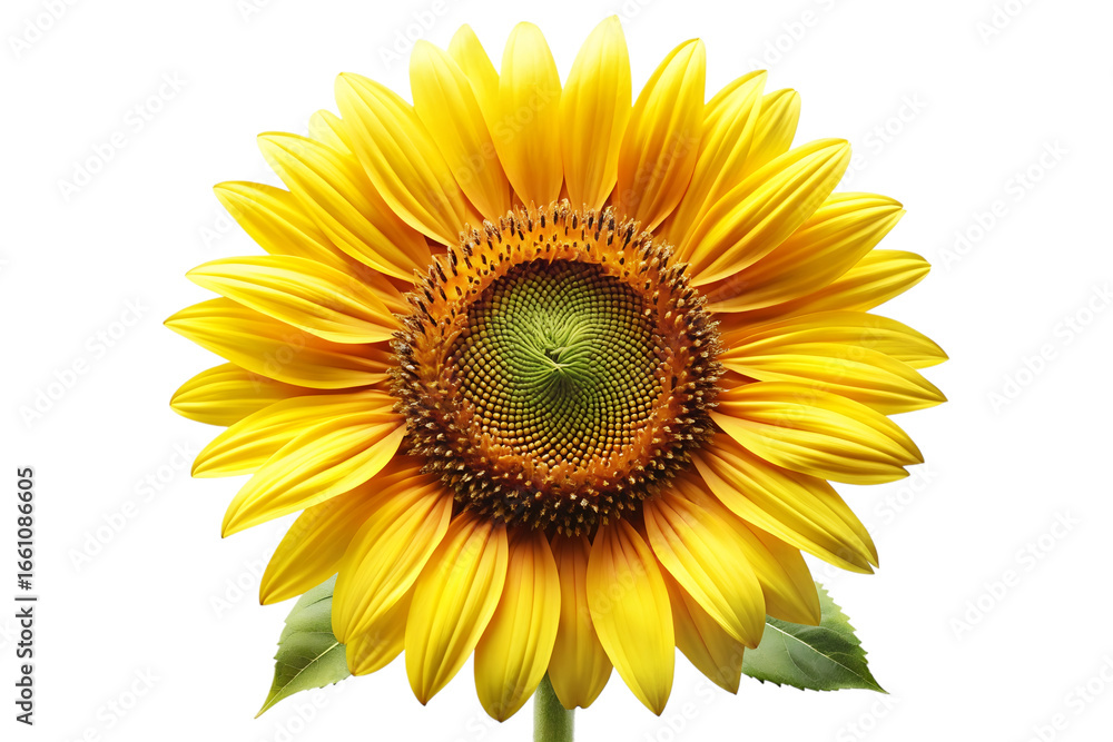 Fototapeta premium Yellow Sunflower Blossom PNG Transparent Background.