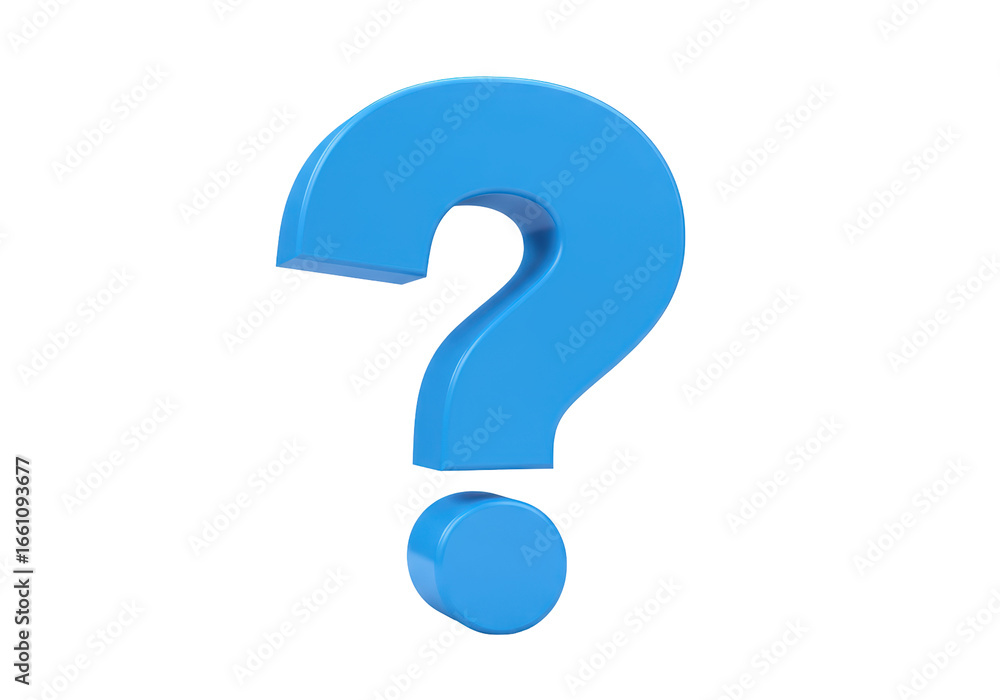 Isolated Blue Question Mark Symbol on White Background Isolated Blue Question Mark Symbol on White Background