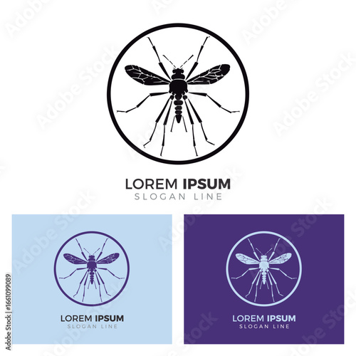 Mosquito Simple Logo Vector Icon Illustration.