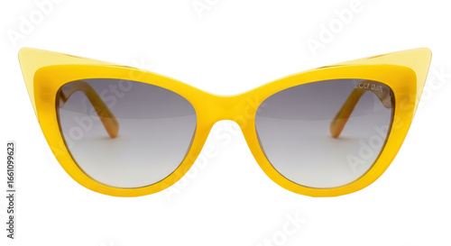 Isolated yellow cat eye sunglasses