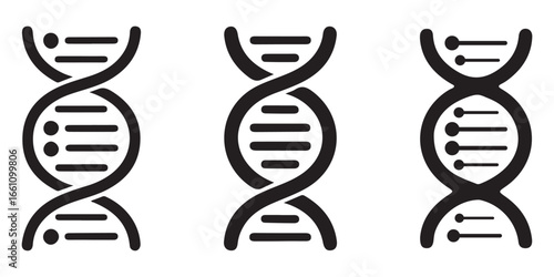 DNA Helix Icon Vector | Genetic Spiral Symbol | Biotechnology Gene Logo Design