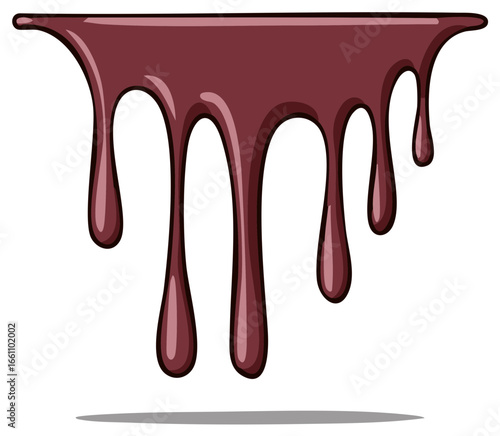 Rich Dark Chocolate Syrup Dripping in Thick Glossy Streams