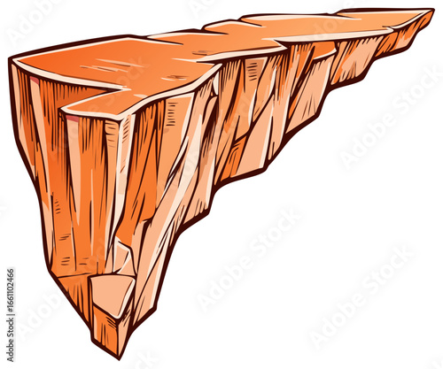 Illustration of a stylized orange rock formation in comic book style