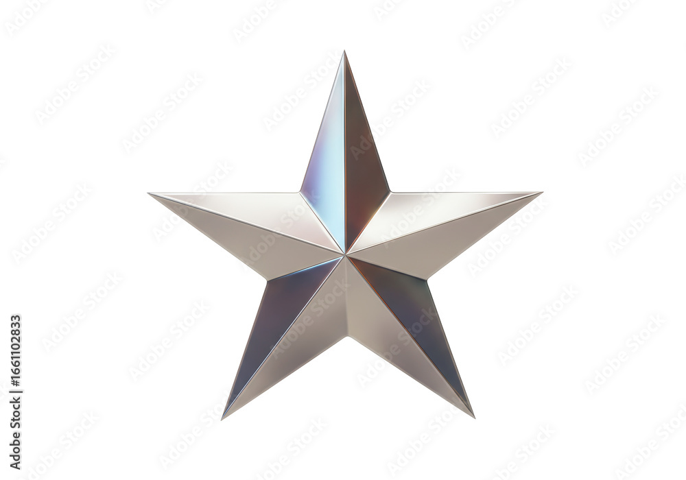 Obraz premium Isolated Realistic Silver Metallic Five-Pointed Star for Awards and Ratings