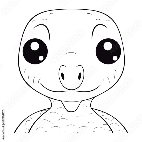 outlined Boa coloring page illustration.