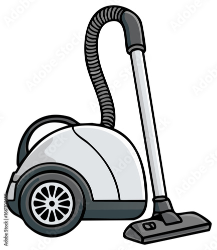 Cartoon illustration of a vacuum cleaner