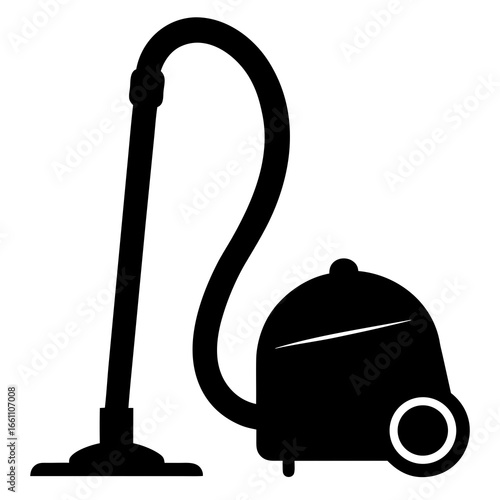 Minimal Vacuum Cleaner Silhouette Vector