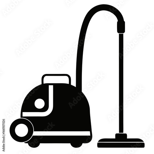 Minimal Vacuum Cleaner Silhouette Vector