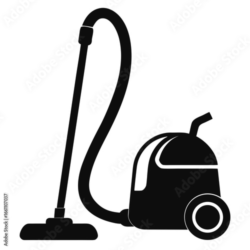 Minimal Vacuum Cleaner Silhouette Vector