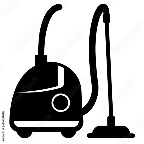 Minimal Vacuum Cleaner Silhouette Vector