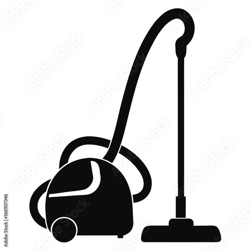 Minimal Vacuum Cleaner Silhouette Vector