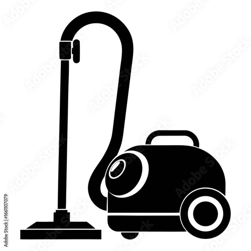 Minimal Vacuum Cleaner Silhouette Vector