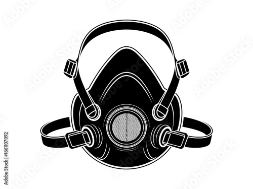 Respirator Mask Isolated on White Background for Safety and Protection in Various Hazardous Environments and Industrial Applications Ensuring Personal Health