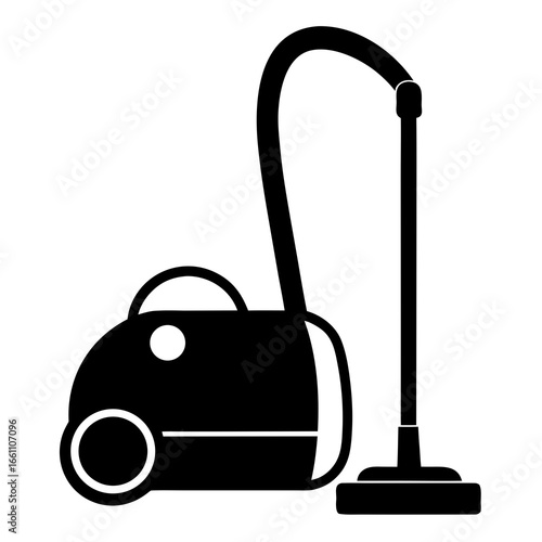 Minimal Vacuum Cleaner Silhouette Vector