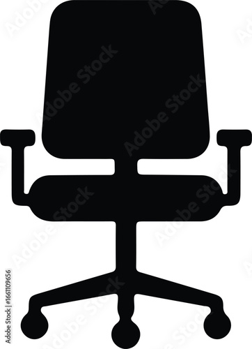 Illustrator Vector Office chair ergonomic workplace furniture silhouette