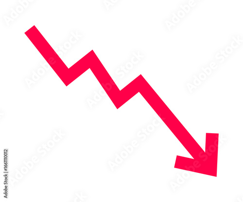 Red Downward Decline Arrow