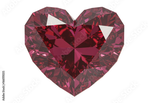 Wallpaper Mural Isolated Faceted Red Heart-Shaped Gemstone Jewel for Valentine's Day Torontodigital.ca