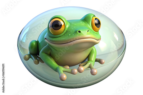 Wallpaper Mural A cartoon frog sitting inside a glass container Torontodigital.ca