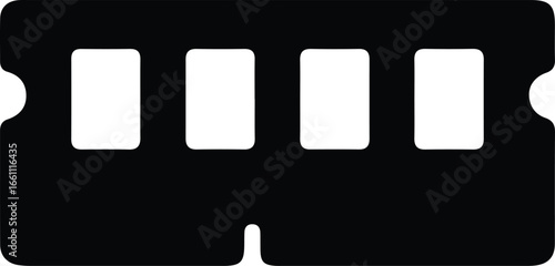 Illustrator Vector RAM module computer component memory chip silhouette