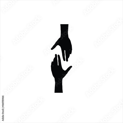 Empathetic Silhouette of Two Hands Reaching Out Towards Each Other