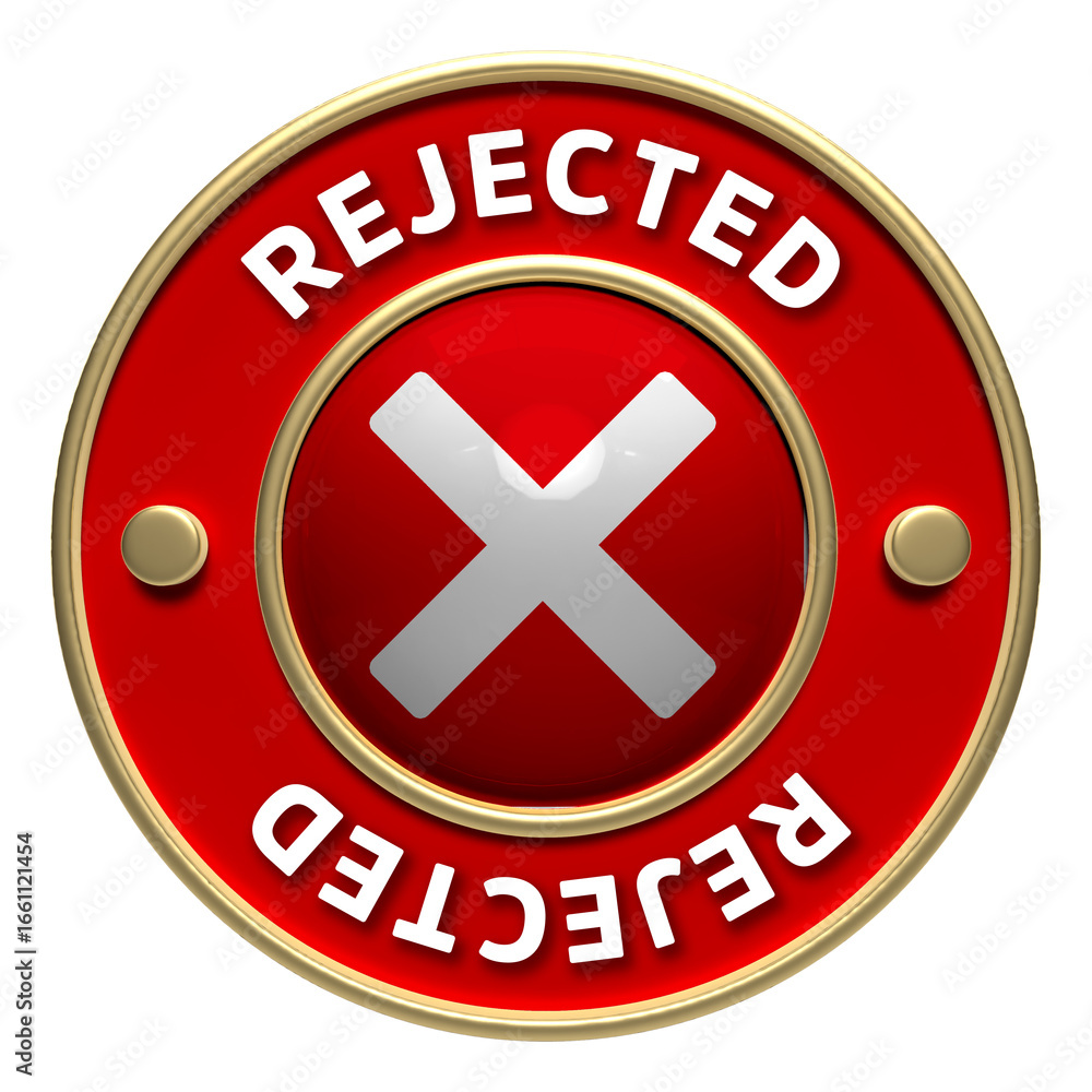 Fototapeta premium red button rejected seal