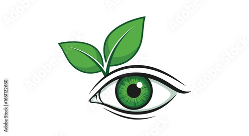 Eco-Friendly Vision with Green Eye and Leaf