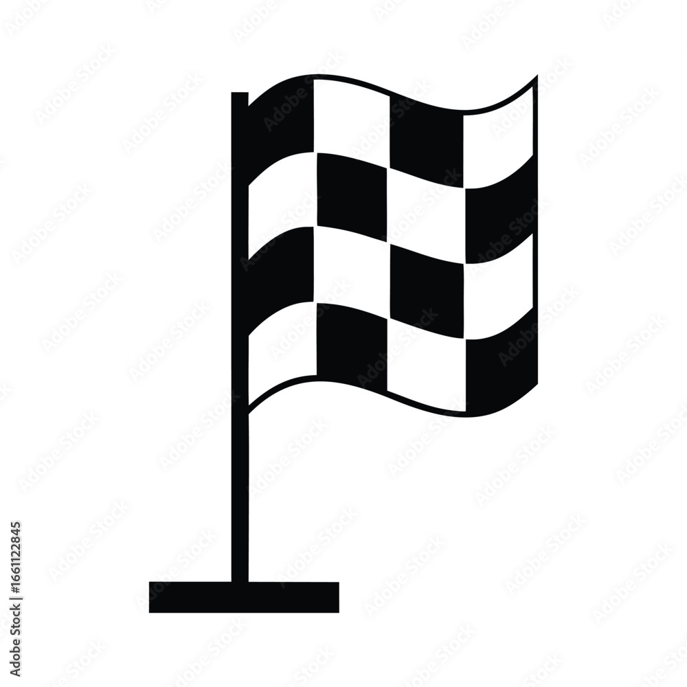 Fototapeta premium Racing flag checkered icon vector illustration. black and white flag vector illustration.