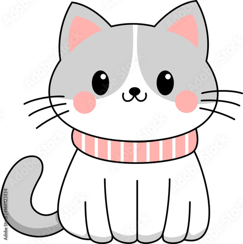 Cute Cat with Pink Sweater