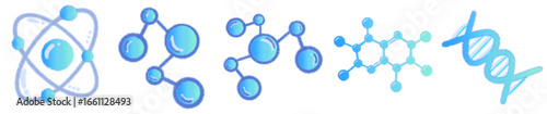 Molecule and Atom Structure PNG Illustration for Science, Chemistry, and Education Design