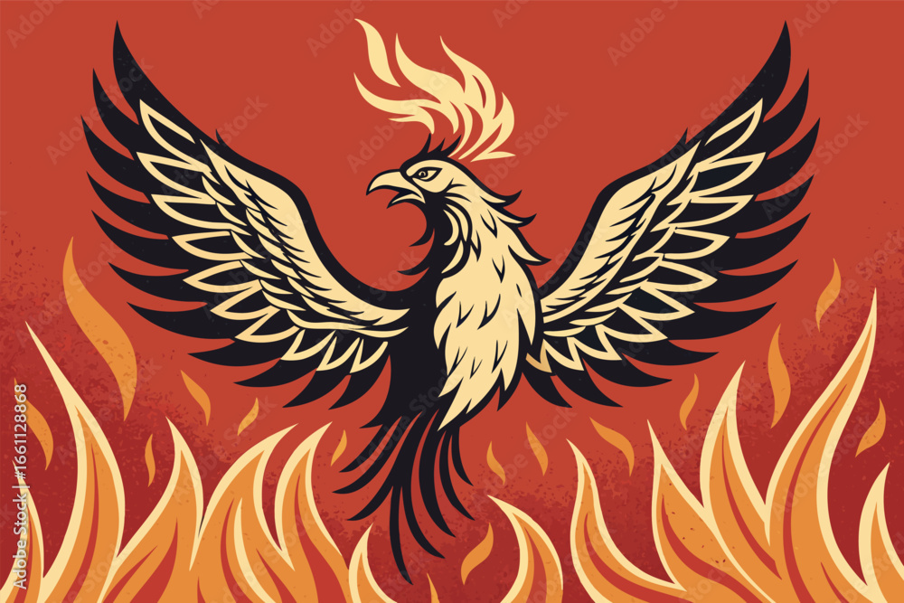 Majestic phoenix, fiery rebirth, ashes to triumph, hope's eternal flame, new beginnings, resilience personified. Majestic phoenix, fiery rebirth, ashes to triumph, hope's eternal flame, new beginnings, resilience personified.