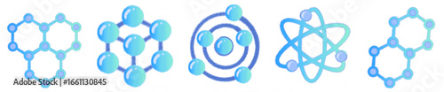 Molecule and Atom Structure PNG Illustration for Science, Chemistry, and Education Design